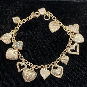 Gold Heart Charm Bracelet